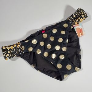 Victoria's Secret Bikini Bottom Black Metallic dot